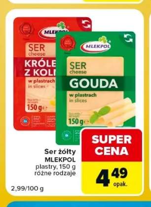 Ser w plastrach Królewski z Kolna Mlekpol +1 wariant