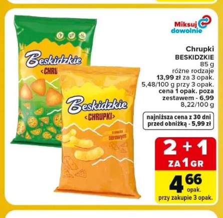 Chrupki Beskidzkie o smaku serowym +1 wariant