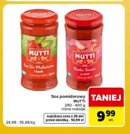 Sos pomidorowy z bazylią Mutti +1 wariant