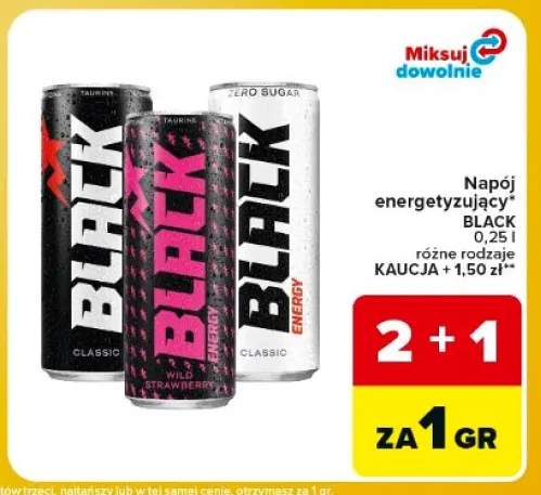 Napój energetyzujący Black Zero Sugar Classic +2 warianty