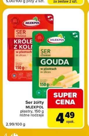 Ser żółty w plastrach Mlekpol