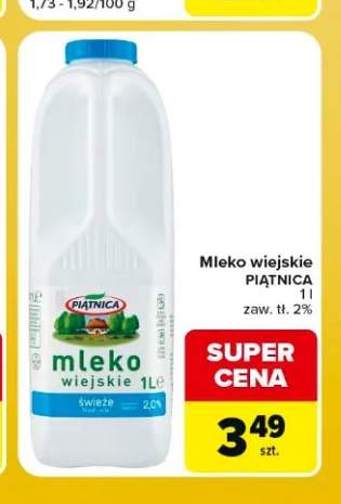 Mleko wiejskie świeże Piątnica 2%