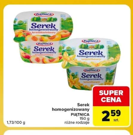 Serek homogenizowany brzoskwiniowy Piątnica +1 wariant