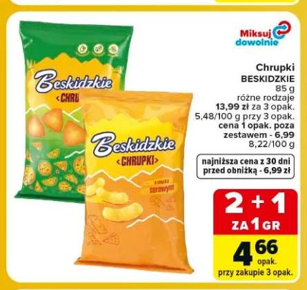 Chrupki Beskidzkie o smaku serowym +1 wariant