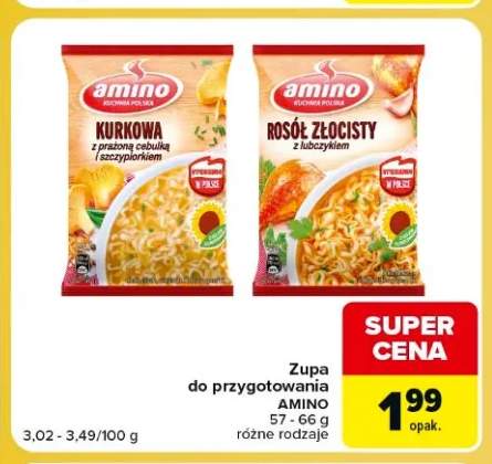 Zupa do przygotowania Kurkowa z prażoną cebulką i szczypiorkiem Amino +1 wariant