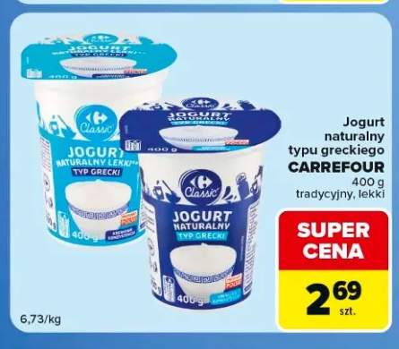 Jogurt naturalny typu greckiego tradycyjny Carrefour +1 wariant