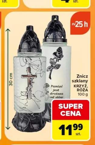Znicz szklany Krzyż +1 wariant