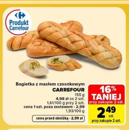 Bagietka z masłem czosnkowym Carrefour