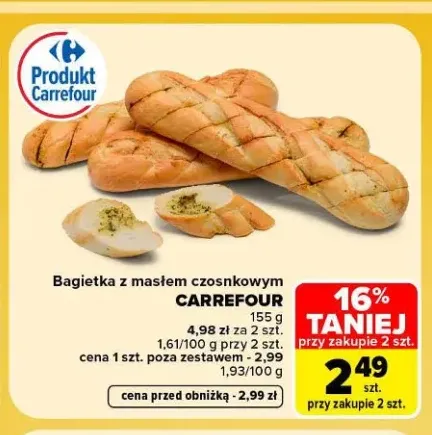 Bagietka z masłem czosnkowym Carrefour